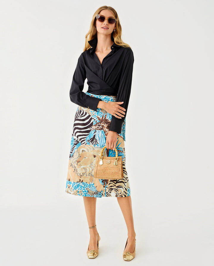 Dustin Midi Skirt - Breezy Aqua Lilly Zoo