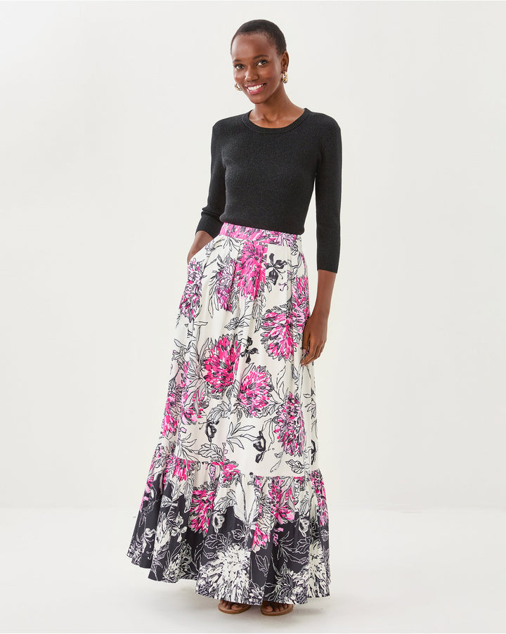 Inaya Maxi Skirt - Coconut All Dahled Up Engineered Skirt