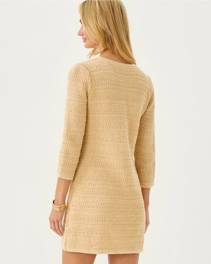 Rhysa Sweater Dress - Rattan Metallic