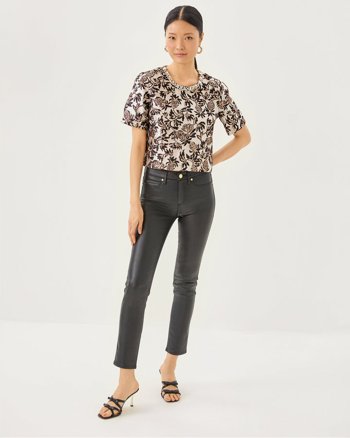 Folie Cropped Top - Noir Pineapple Puff