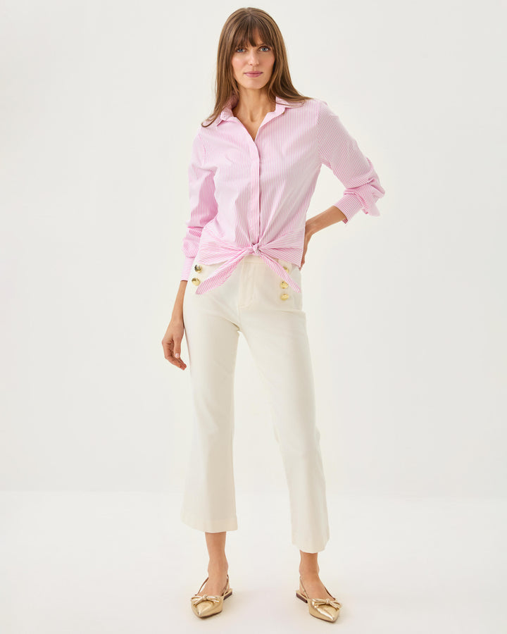 27" Parrish High Rise Crop Flare Jean - Coconut