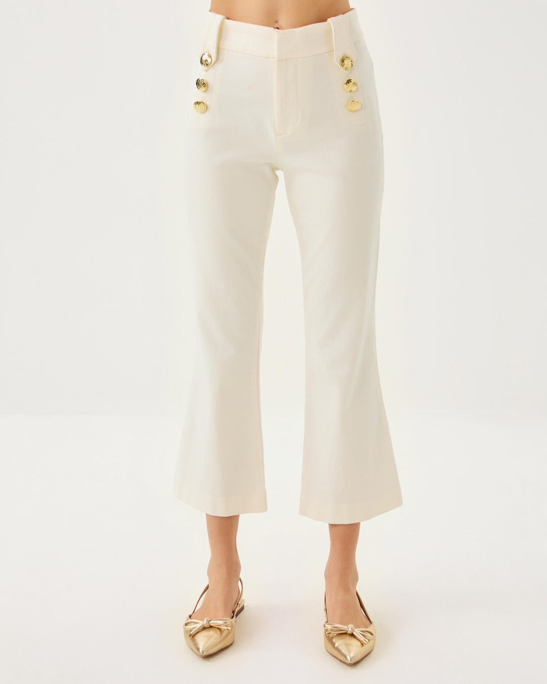 27" Parrish High Rise Crop Flare Jean - Coconut