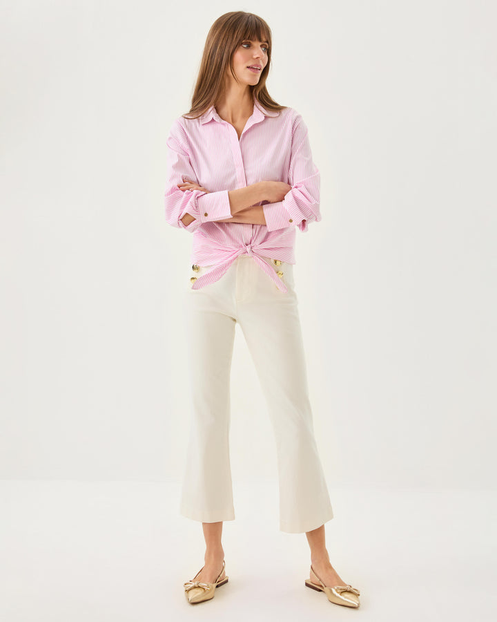 27" Parrish High Rise Crop Flare Jean - Coconut