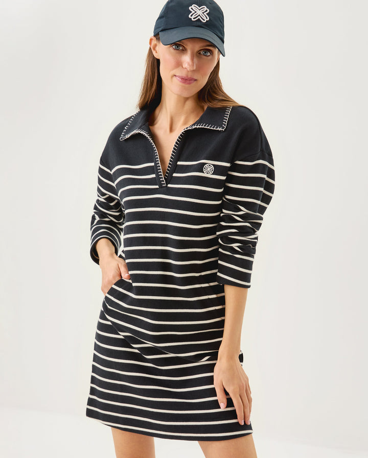 Corvaya Dress - Noir Legacy Stripe