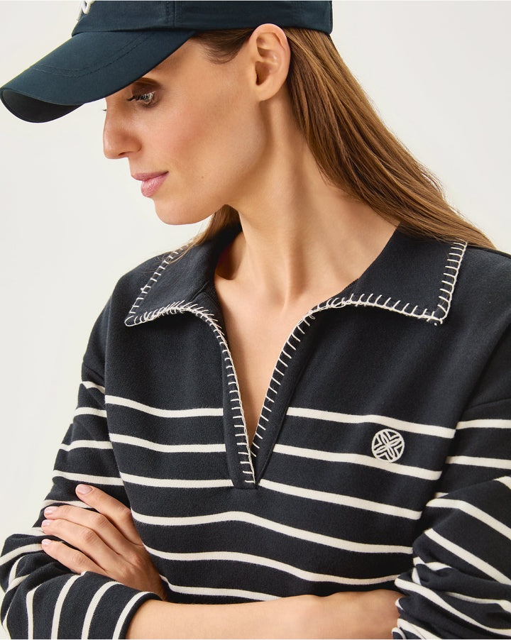 Corvaya Dress - Noir Legacy Stripe