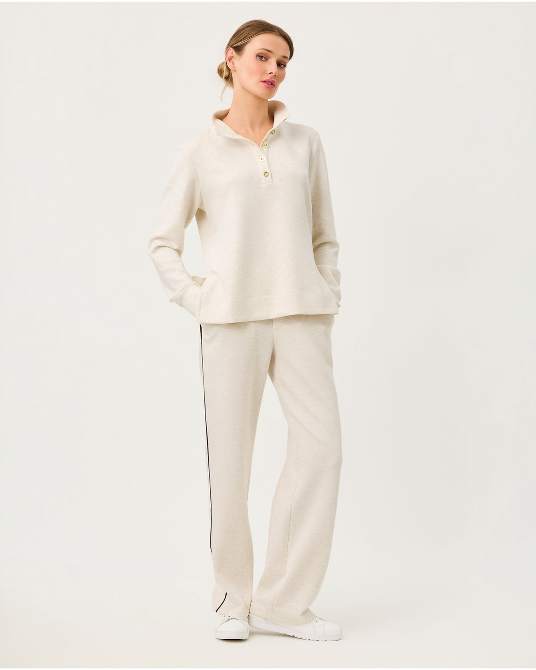 Cowie Upf 50+ Pullover - Heathered Coconut