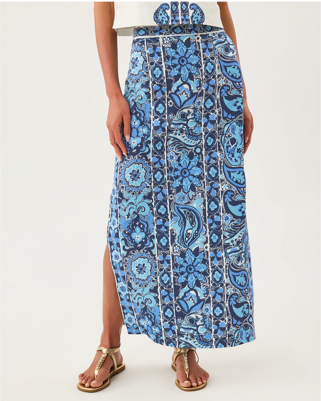 Sanders Maxi Skirt - Low Tide Navy The Casbah