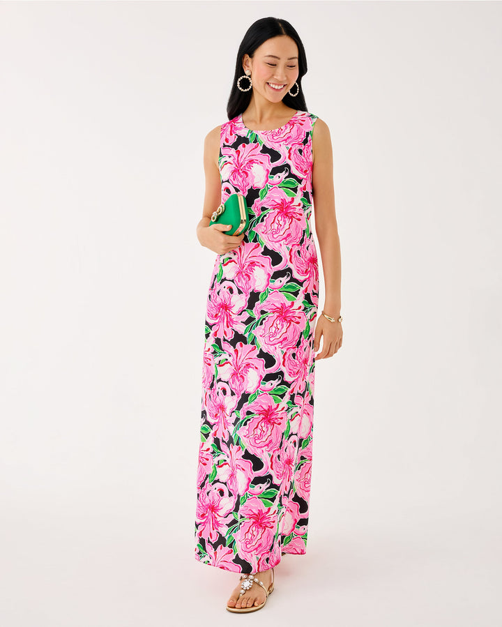 Iris Silk Maxi Dress - Onyx Party All The Time
