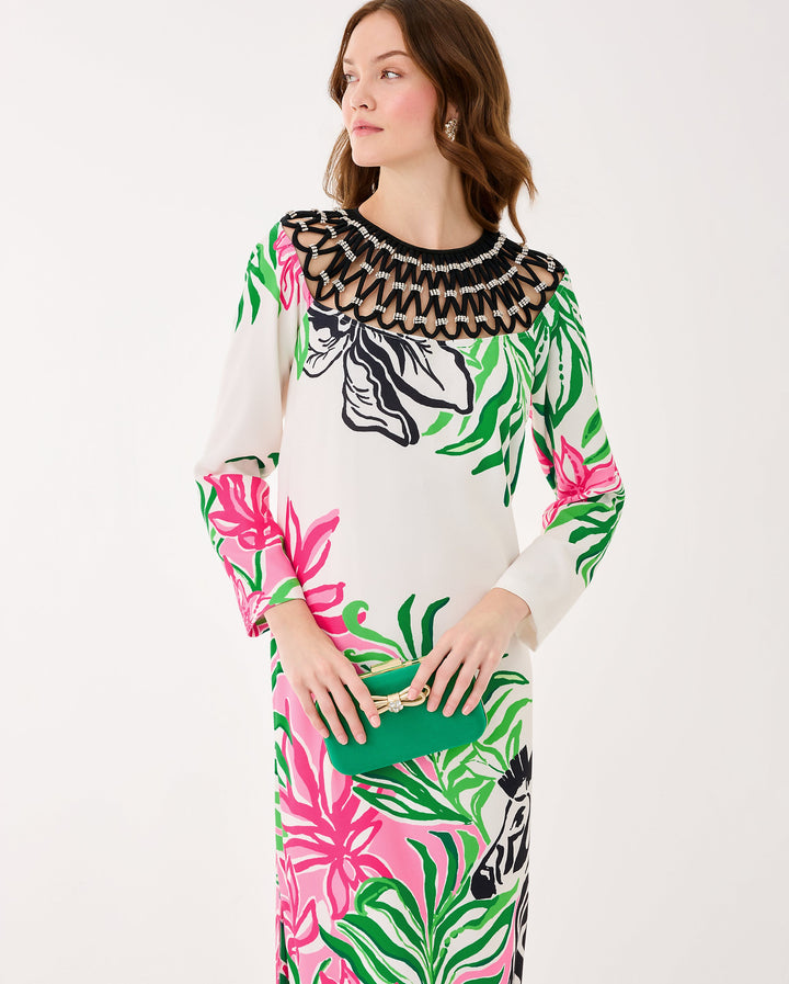 Jaycen Maxi Dress - Coconut Prancing