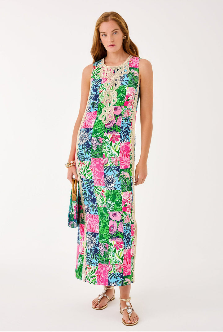 Edita Maxi Shift Dress - Multi Party Punch