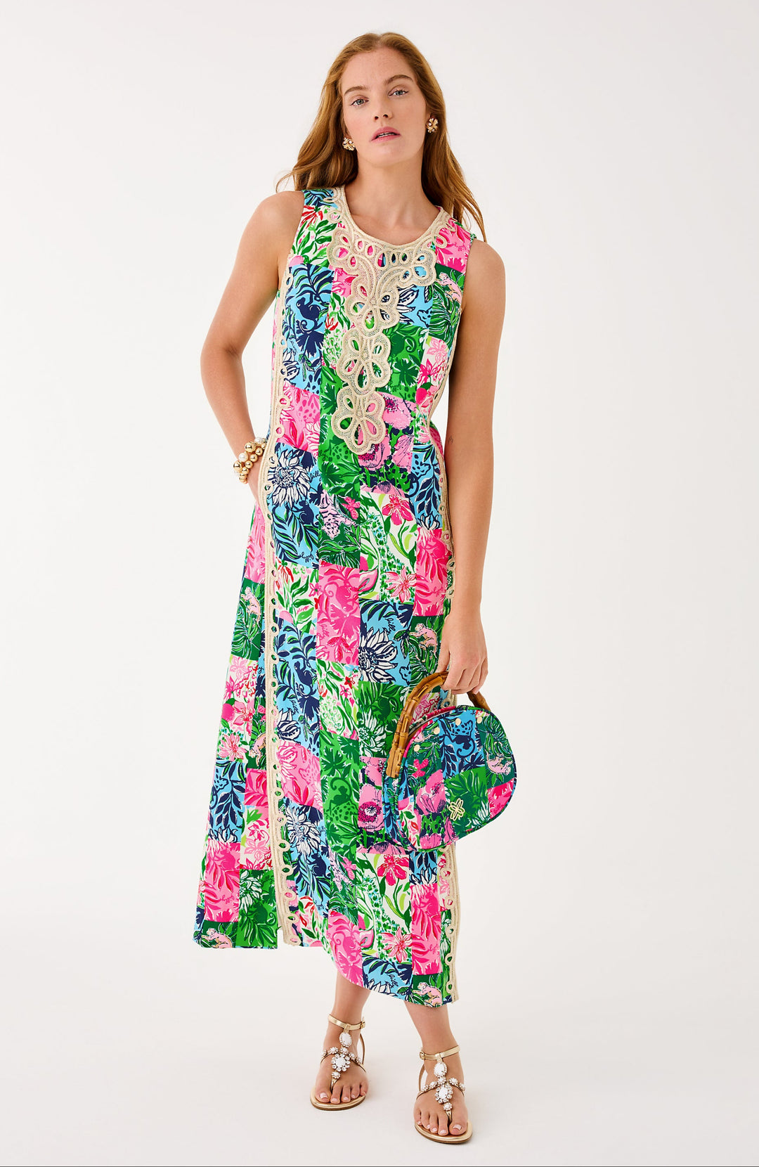Edita Maxi Shift Dress - Multi Party Punch