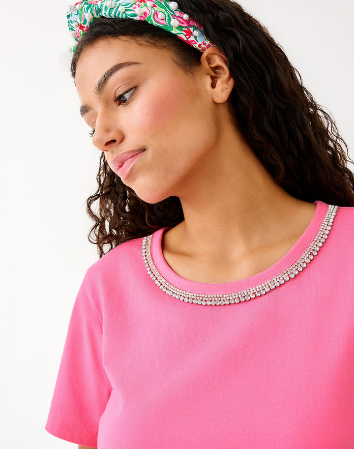 Clairmont Rhinestone Knit - Confetti Pink