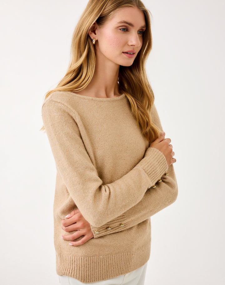 Lola Sequin Sweater- Gold Metallic
