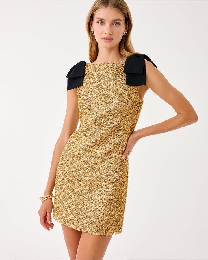 Cora Skirted Romper - Gold Metallic Golden Glow