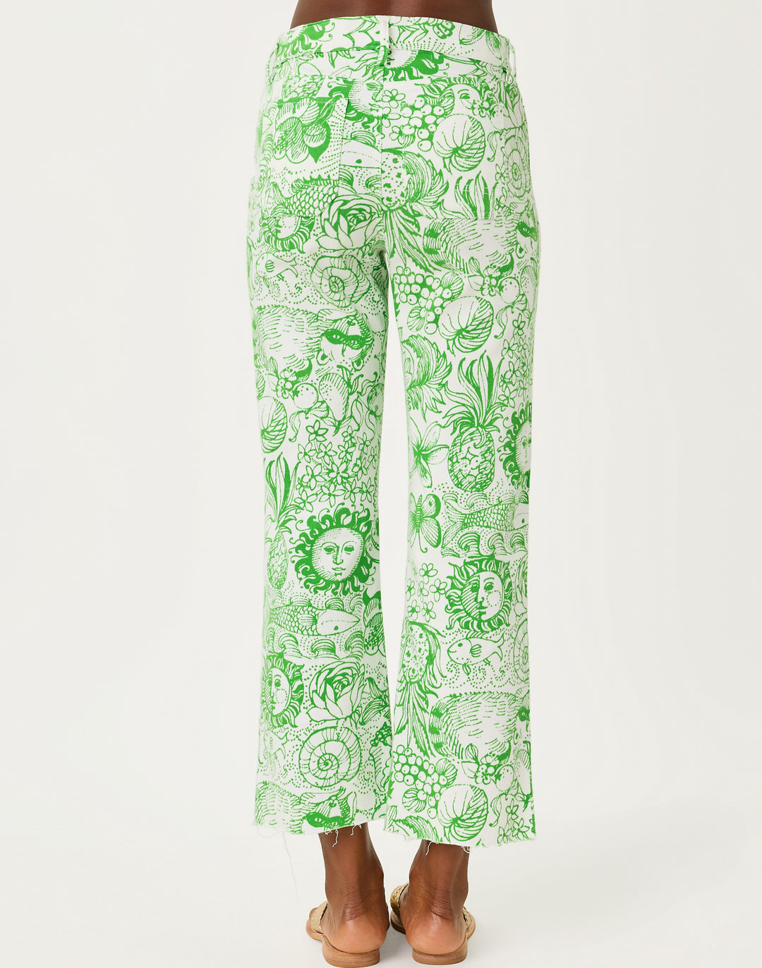 Harleen High Rise Crop Jeans - Putting Green Fleur De Lilly