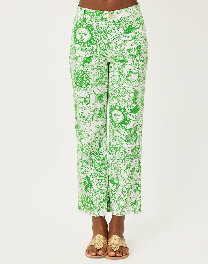 Harleen High Rise Crop Jeans - Putting Green Fleur De Lilly