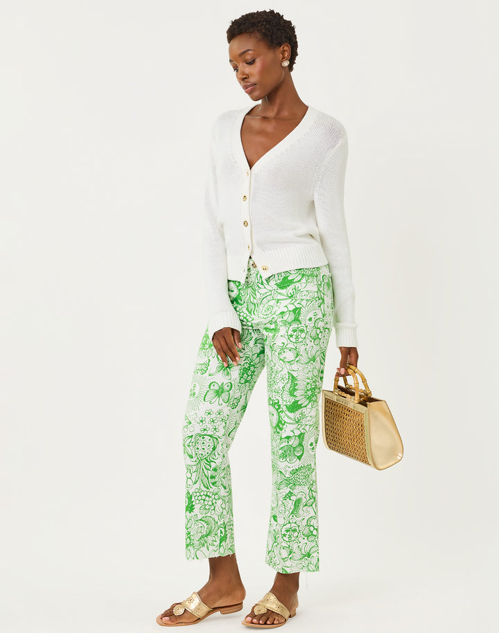 Harleen High Rise Crop Jeans - Putting Green Fleur De Lilly