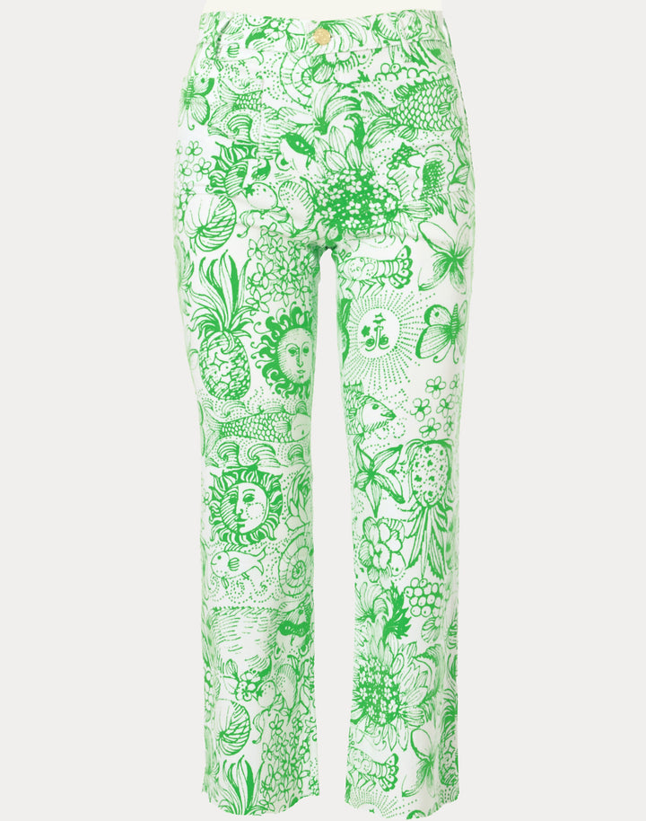 Harleen High Rise Crop Jeans - Putting Green Fleur De Lilly
