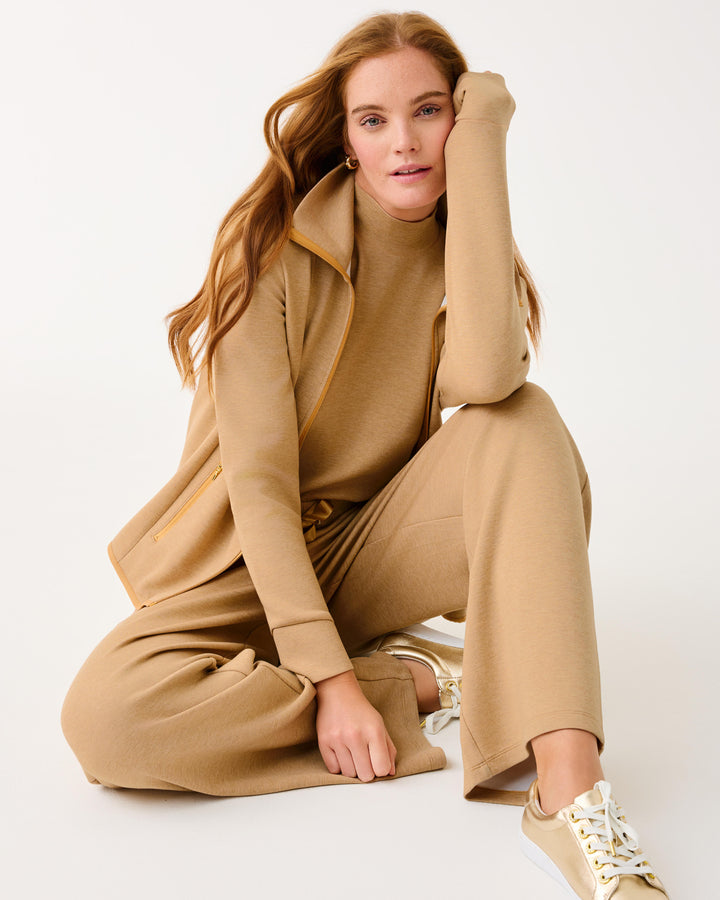 UPF 50+ Basque Full Zip Jacket - Heathered Iced Latte