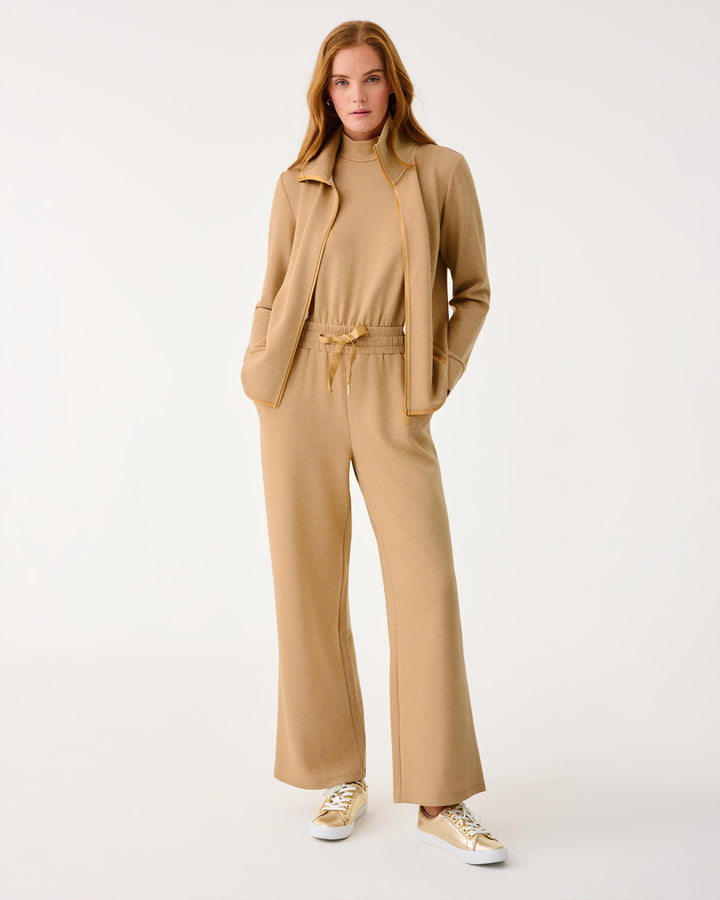 UPF 50+ Basque Full Zip Jacket - Heathered Iced Latte