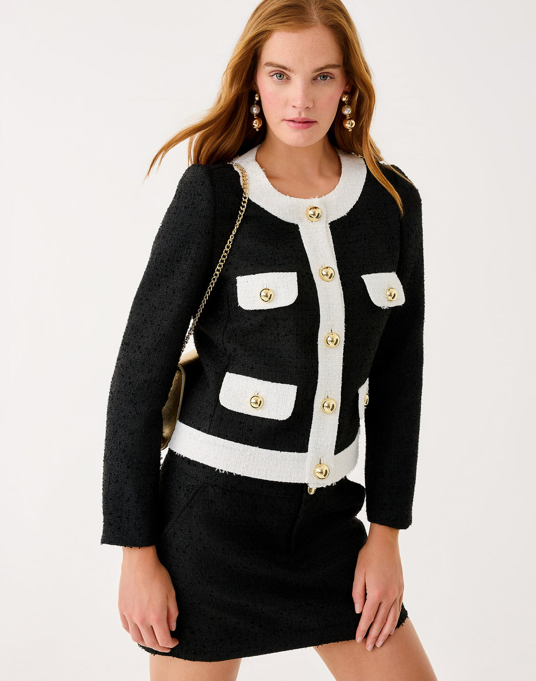Clydie Boucle Jacket - Noir Chic Chick
