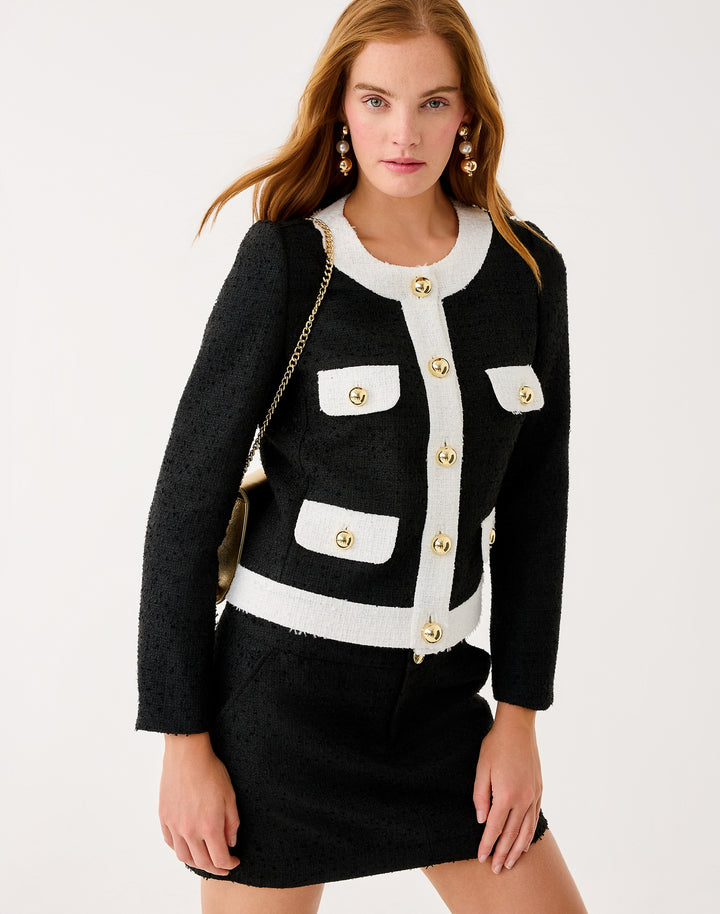 Clydie Boucle Jacket - Noir Chic Chick