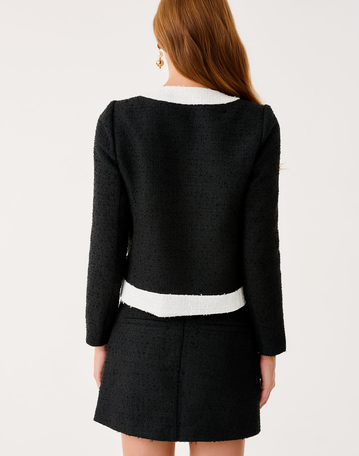 Clydie Boucle Jacket - Noir Chic Chick