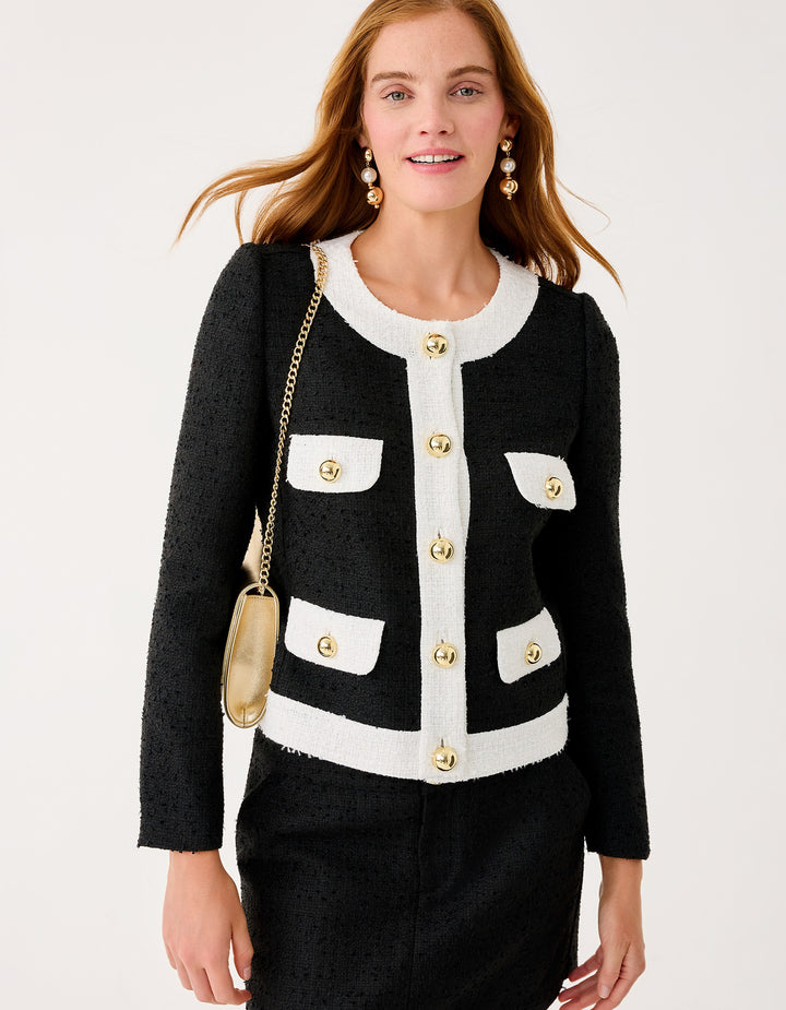 Clydie Boucle Jacket - Noir Chic Chick