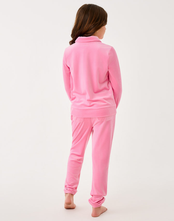 Mini Eleni Velour Pullover - Confetti Pink