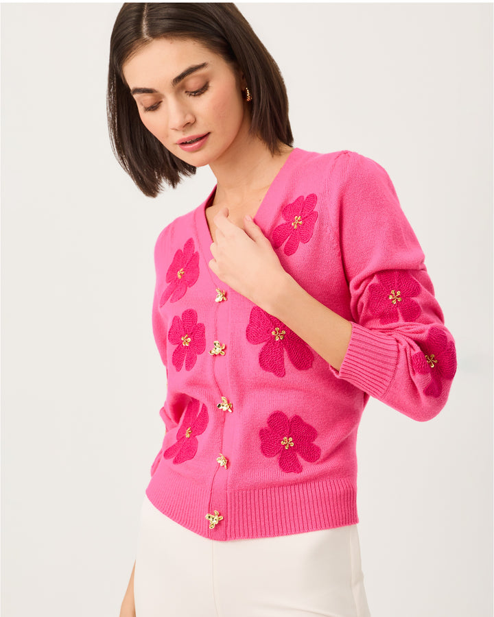 Millard Sweater - Pink Aster Big Lillys Flower