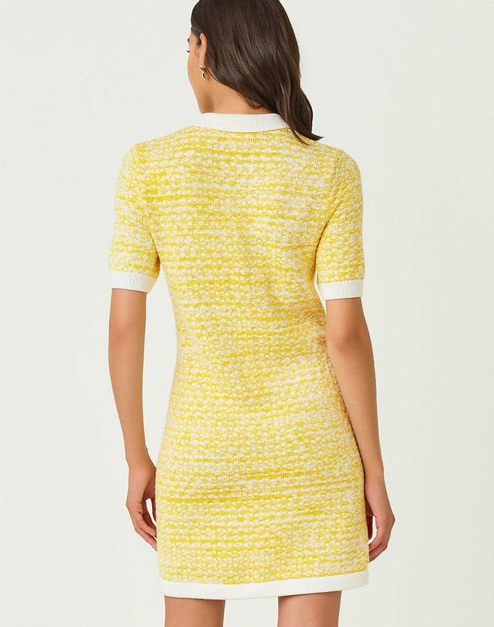 Theodorah Polo Sweater Dress - Estelle Yellow Metallic