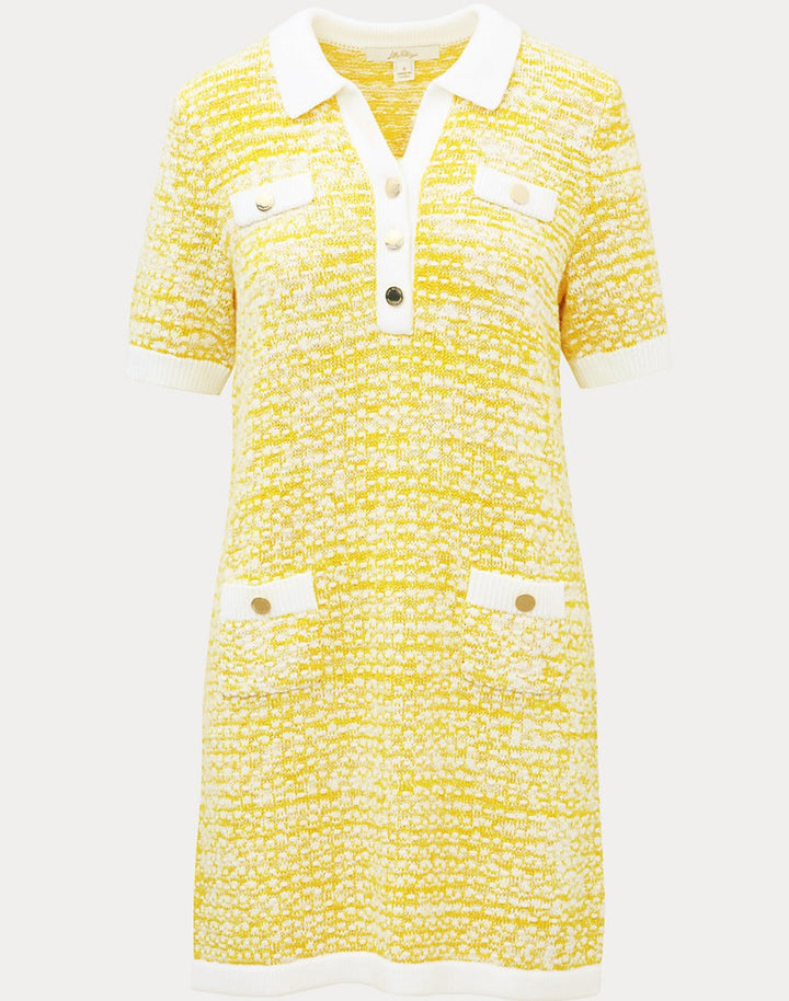Theodorah Polo Sweater Dress - Estelle Yellow Metallic