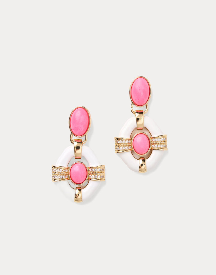 Fleur De Lilly Doorknocker Earrings - Cherry Blossom