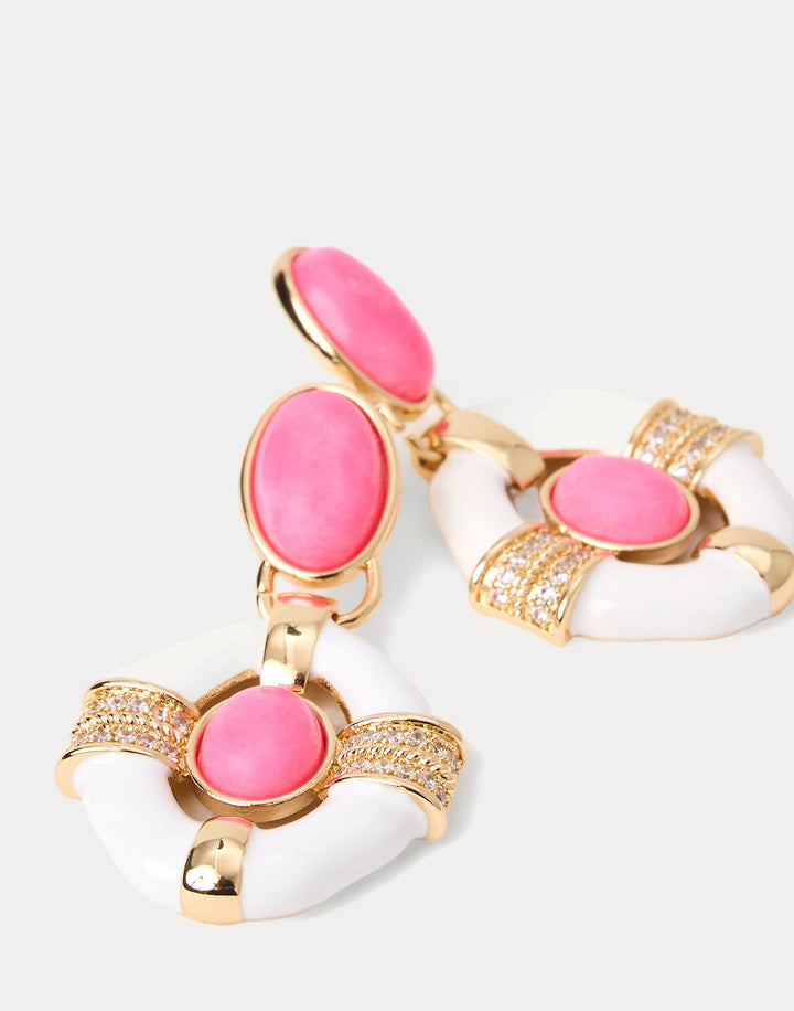 Fleur De Lilly Doorknocker Earrings - Cherry Blossom