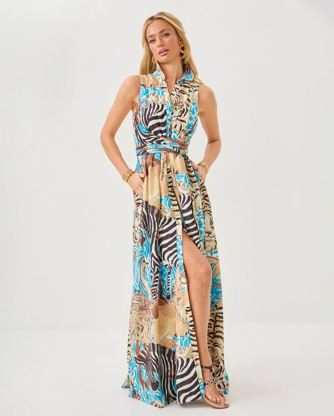 Marria Stretch Maxi Dress - Breezy Aqua Lilly Zoo