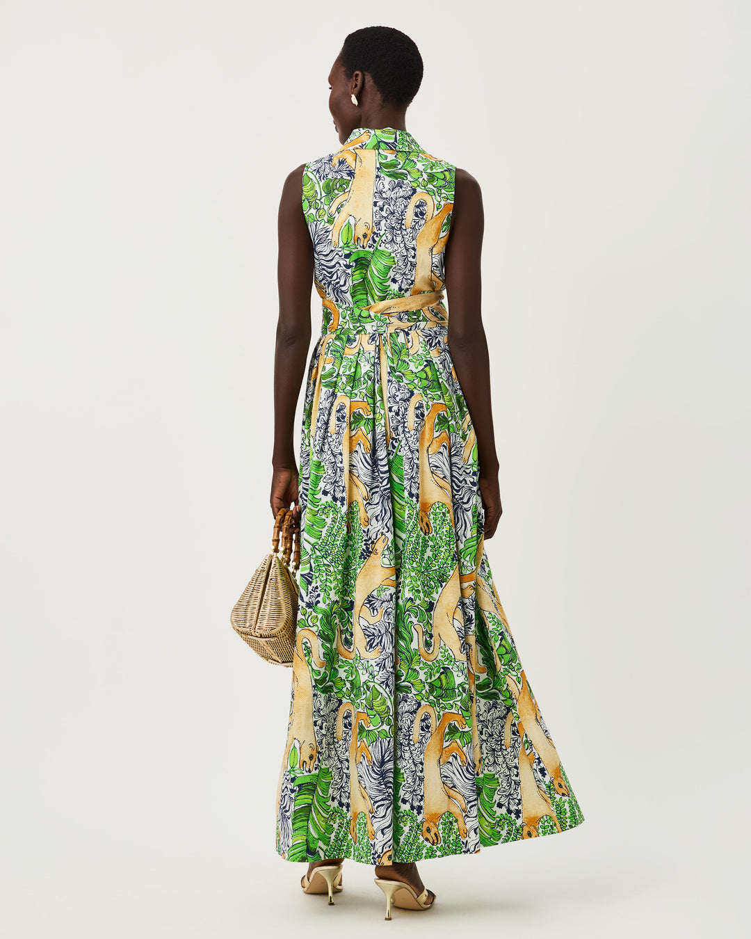 Marria Stretch Maxi Shirt Dress - Multi Palm Prowl