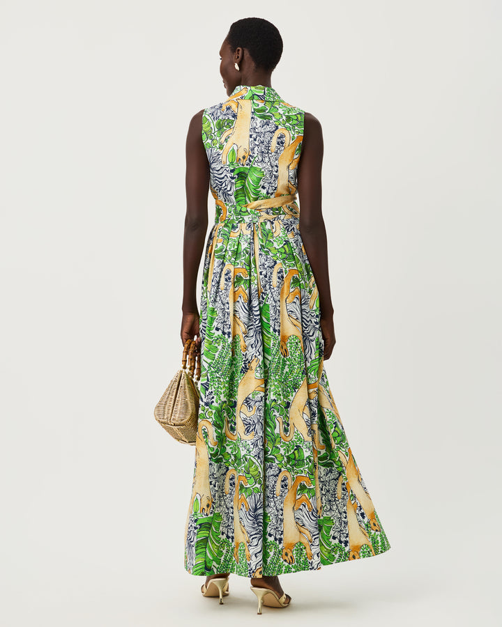 Marria Stretch Maxi Shirt Dress - Multi Palm Prowl