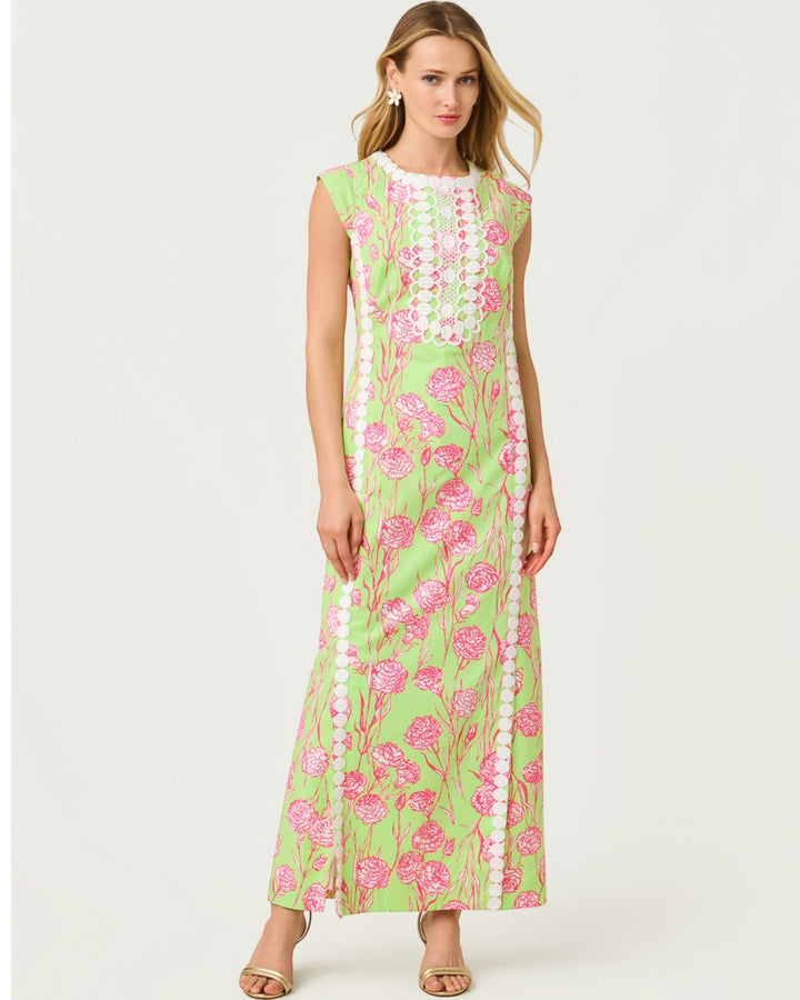 Rosalena Stretch Maxi Shift Dress - Pistachio Macaron Alina