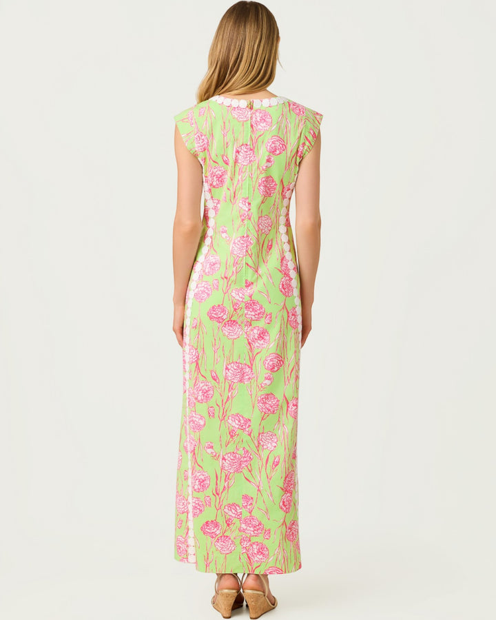 Rosalena Stretch Maxi Shift Dress - Pistachio Macaron Alina