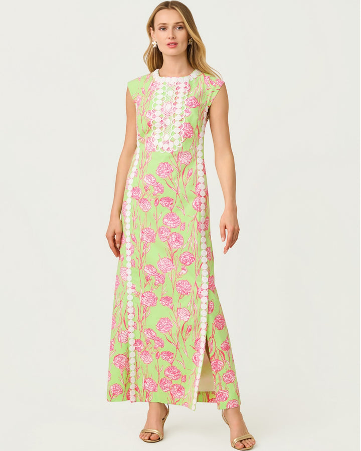 Rosalena Stretch Maxi Shift Dress - Pistachio Macaron Alina