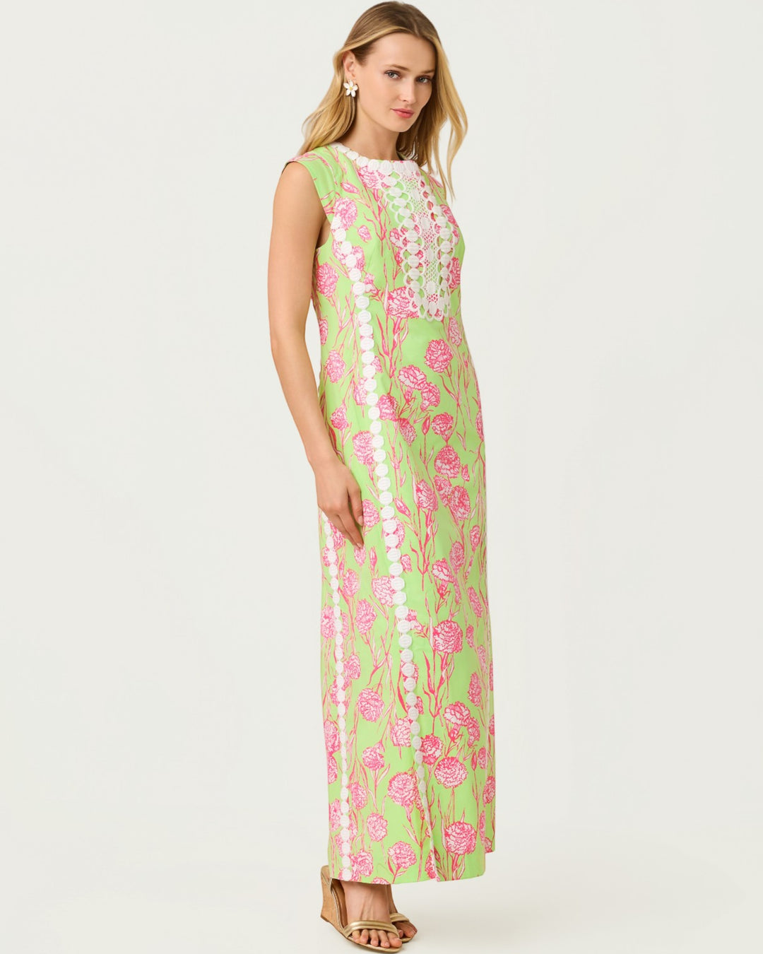 Rosalena Stretch Maxi Shift Dress - Pistachio Macaron Alina