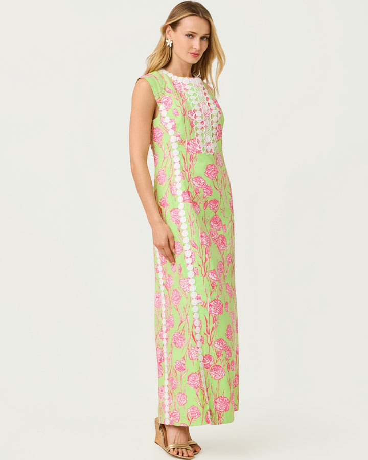 Rosalena Stretch Maxi Shift Dress - Pistachio Macaron Alina
