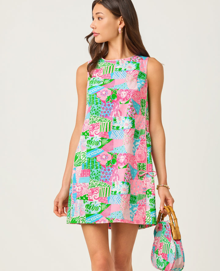 Ettie Stretch Shift Dress - Multi Crazy Quilt