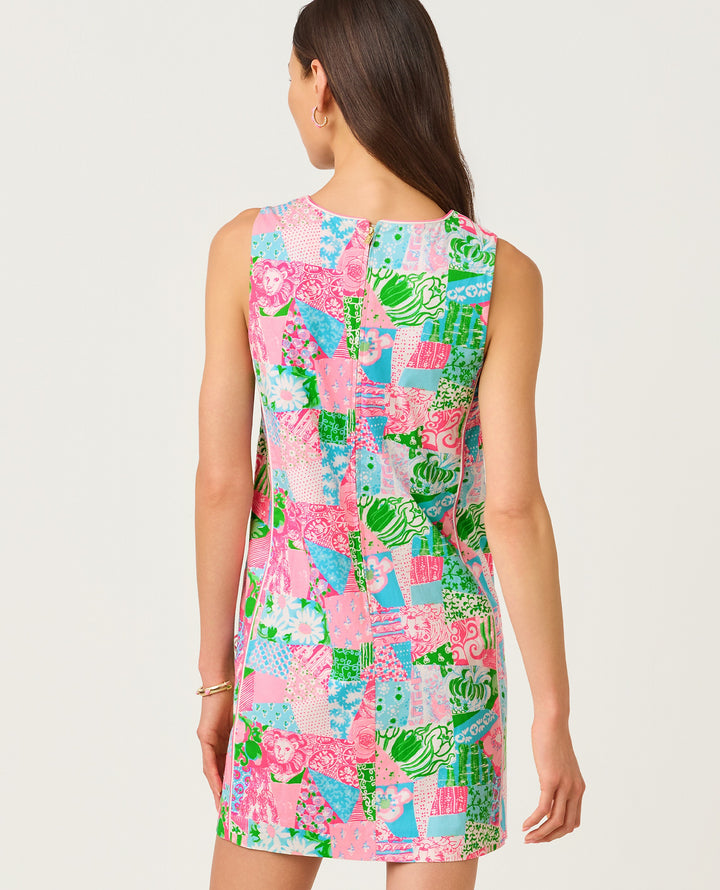 Ettie Stretch Shift Dress - Multi Crazy Quilt