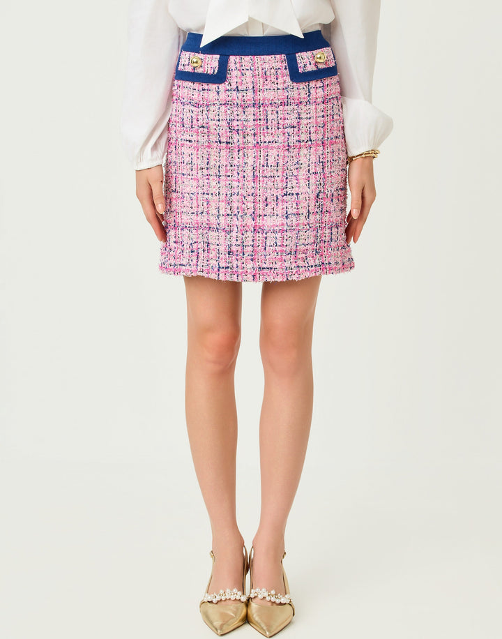 Jennifer Boucle Mini Skirt - Confetti Pink Eyelash