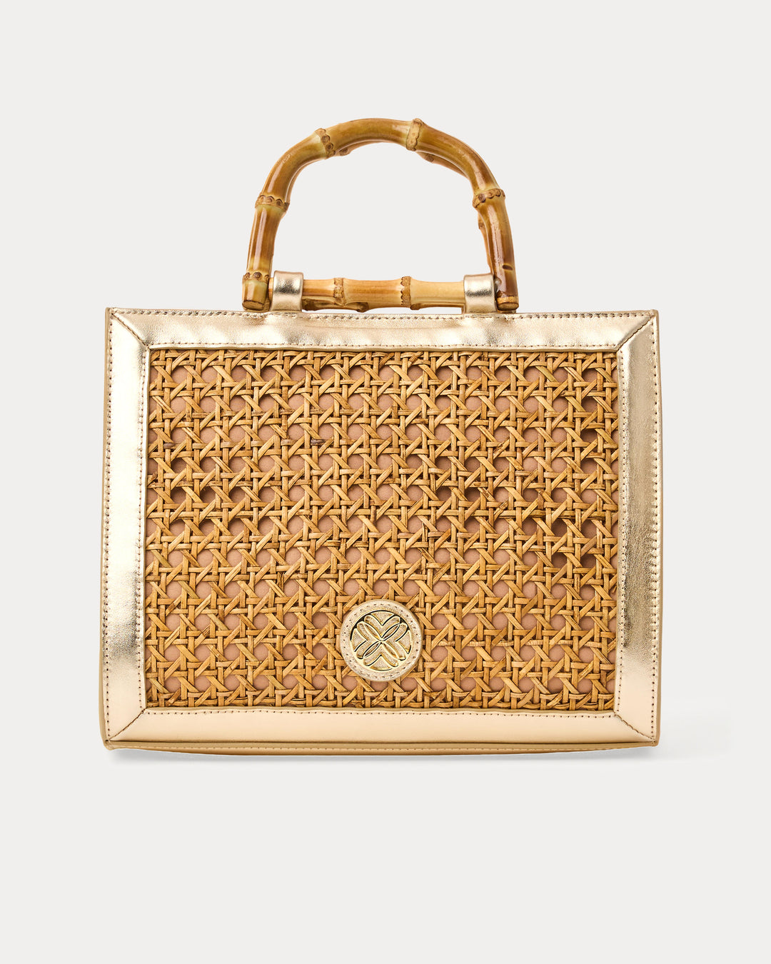 Liza Cane Top Handle Bag - Natural
