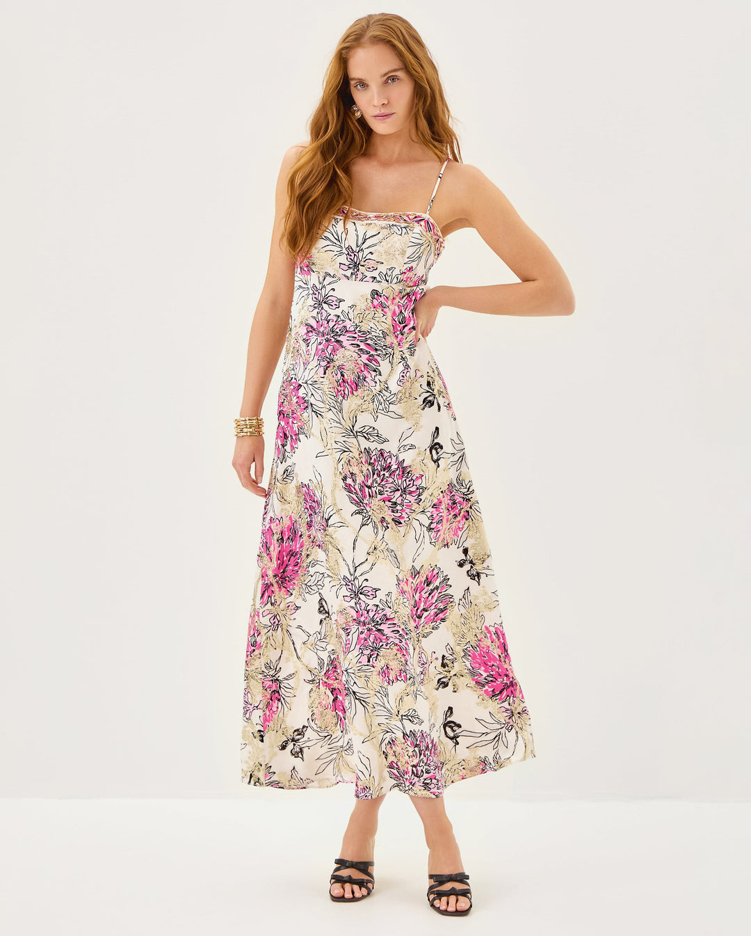 Kristi Jacquard Maxi Dress - Coconut All Dahled Up Engineered Woven