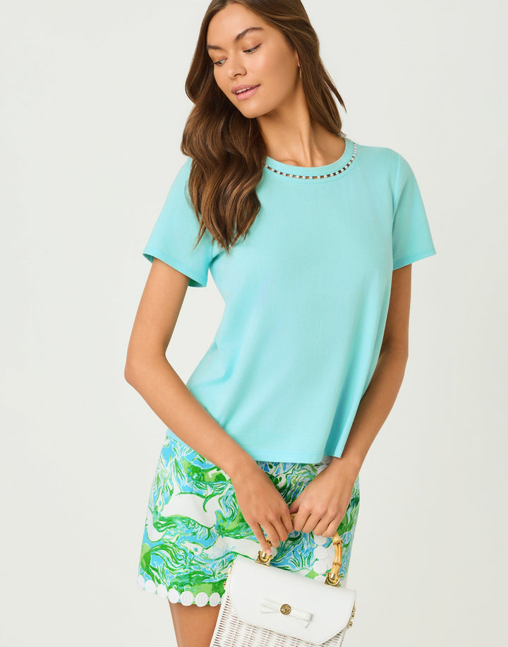 Clairmont Pearl Knit Top - Day Dream Blue