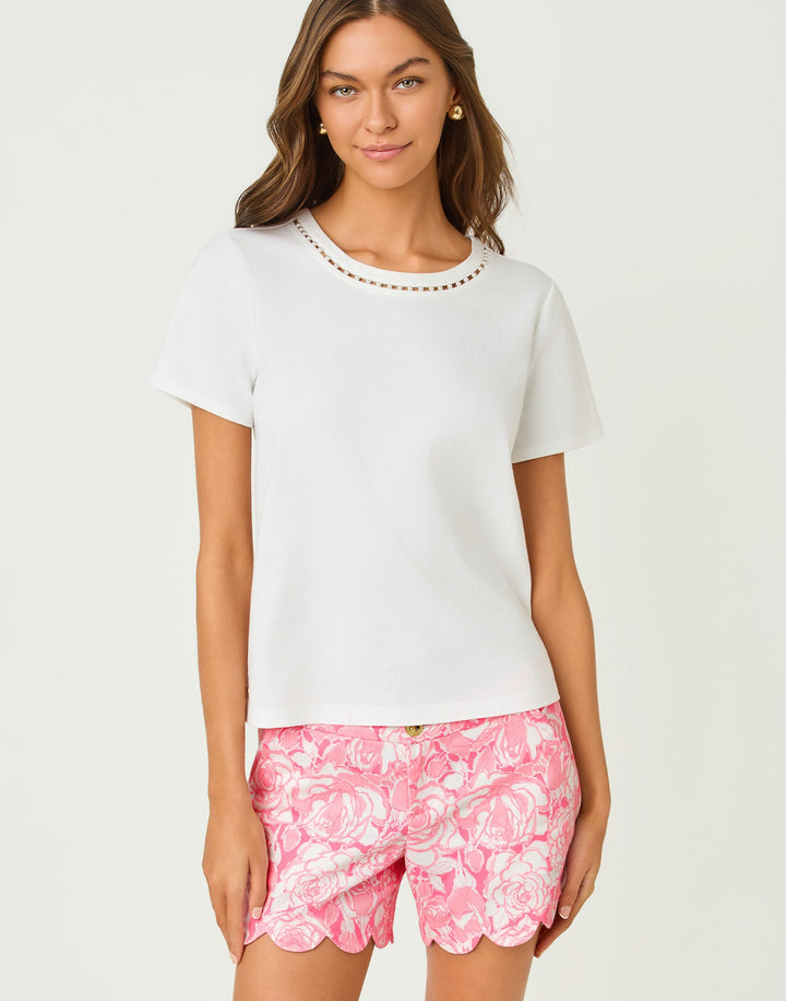 Clairmont Pearl Knit Top - Resort White