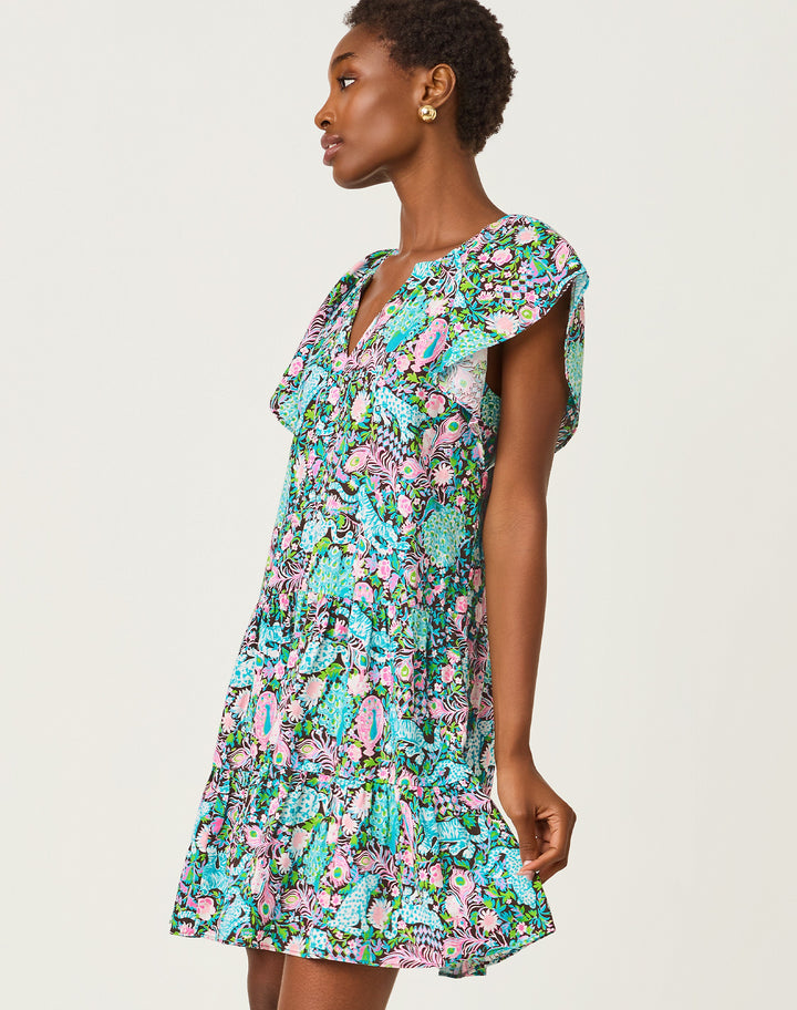 Norella Linen Dress - Multi Royal Zoo
